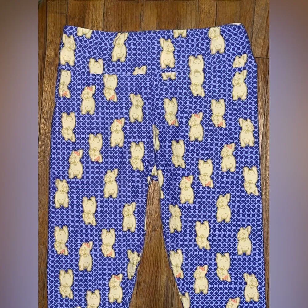 Lularoe tall&curvy Leggings • Frenchies With Bows • Unicorn Collection • NWOT